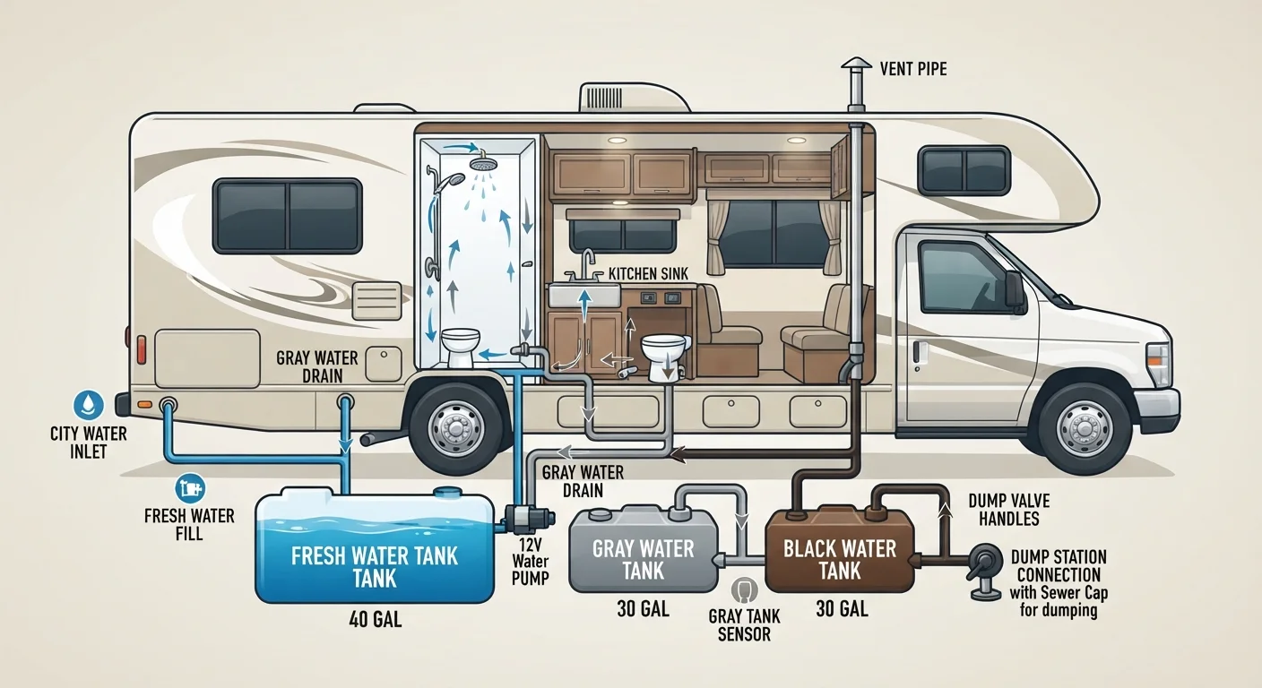 RV Holding Tanks: Fresh, Gray, and Black Water Demystified