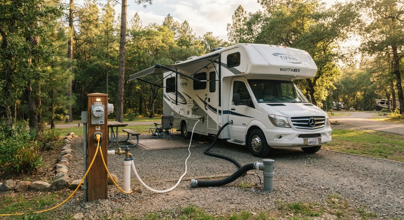 Setting Up Camp: Connecting Utilities at an RV Hookup Site